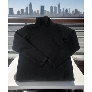 Uniqlo Women’s Mock Neck Long Sleeve Black Tee Tag Size Medium